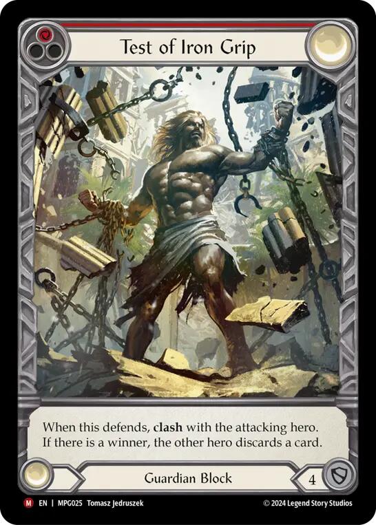 Flesh and Blod | Test of Iron Grip (Extended Art) [MPG025] (Mastery Pack Guardian)  Rainbow Foil | The Nerd Merchant