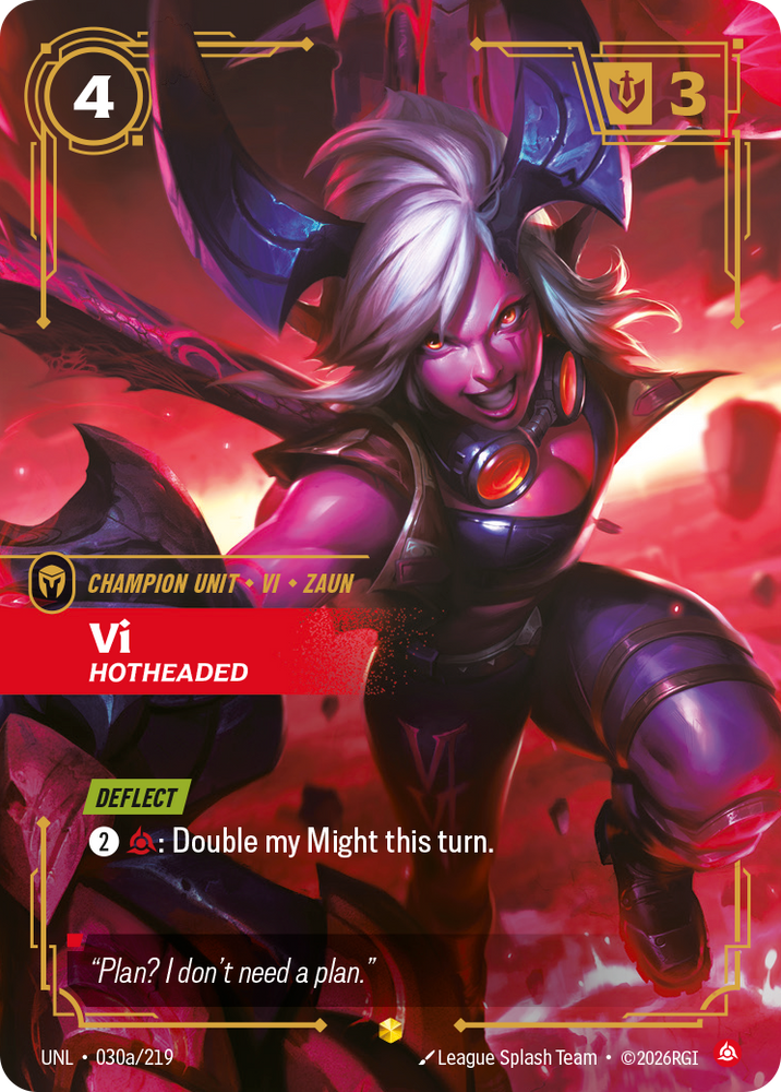 Vi - Hotheaded (Alternate Art) (Foil) - Unleashed (030a/219)