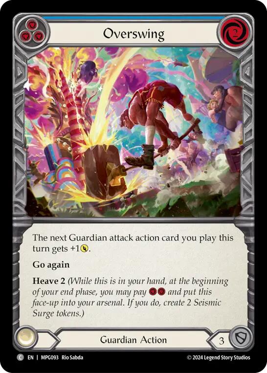 Flesh and Blod | Overswing (Blue) [MPG093] (Mastery Pack Guardian)  Rainbow Foil | The Nerd Merchant