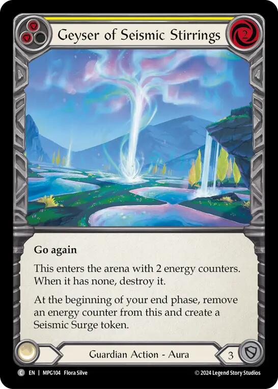 Flesh and Blod | Geyser of Seismic Stirrings (Yellow) [MPG104] (Mastery Pack Guardian)  Rainbow Foil | The Nerd Merchant