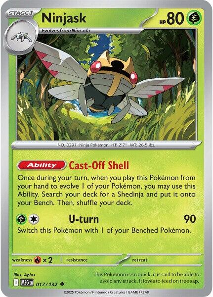 Pokemon | Ninjask (017/132) [Mega Evolution: Base Set] | The Nerd Merchant