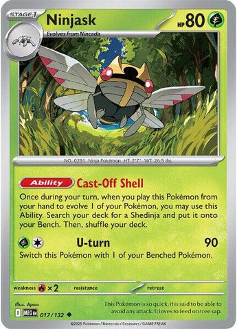 Pokemon | Ninjask (017/132) [Mega Evolution: Base Set] | The Nerd Merchant