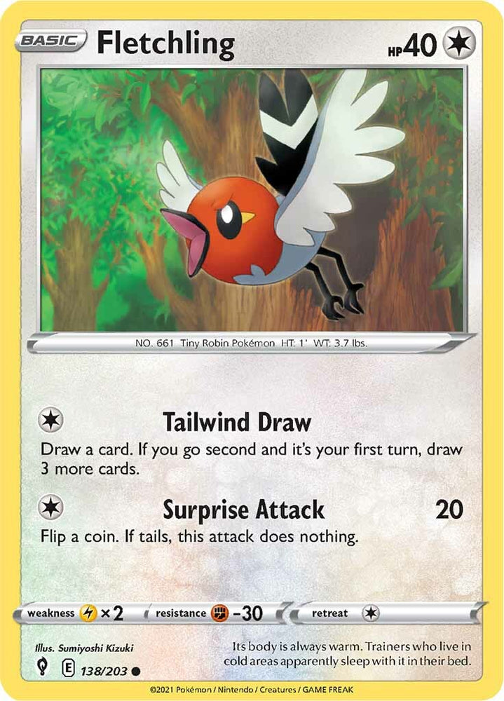 Pokemon | Fletchling (138/203) [Sword & Shield: Evolving Skies] | The Nerd Merchant
