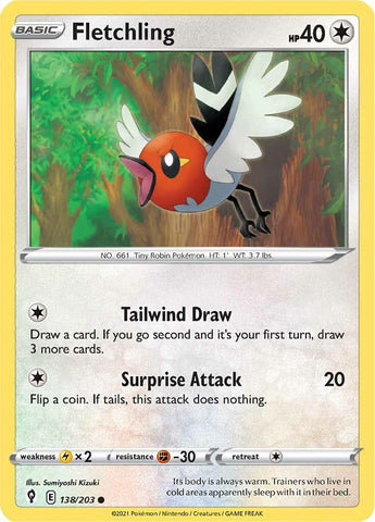 Pokemon | Fletchling (138/203) [Sword & Shield: Evolving Skies] | The Nerd Merchant
