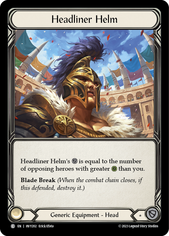 Flesh and Blood TCG | Headliner Helm [HVY202] (Heavy Hitters)  Cold Foil | The Nerd Merchant