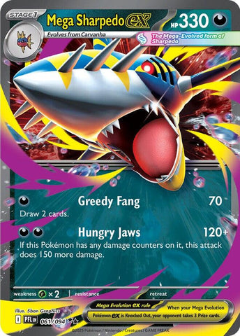 Mega Sharpedo ex (061/094) [Mega Evolution: Phantasmal Flames]