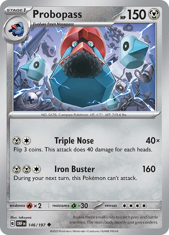 Pokemon | Probopass (146/197) [Scarlet & Violet: Obsidian Flames] | The Nerd Merchant