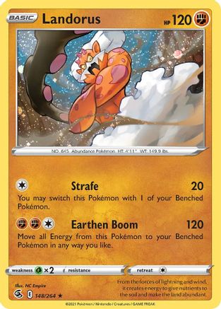 Pokemon | Landorus (148/264) (Cosmos Holo) [Sword & Shield: Fusion Strike] | The Nerd Merchant