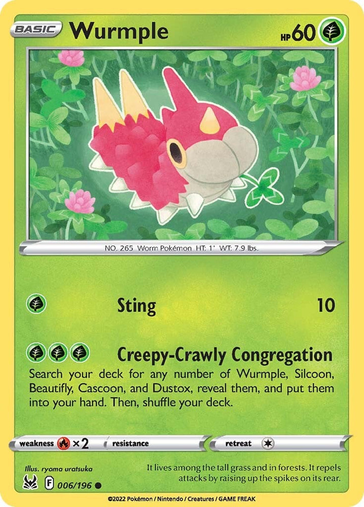 Pokemon | Wurmple (006/196) [Sword & Shield: Lost Origin] | The Nerd Merchant