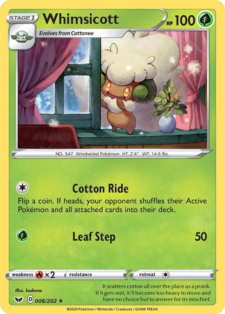 Pokemon | Whimsicott (006/202) [Sword & Shield: Base Set] | The Nerd Merchant