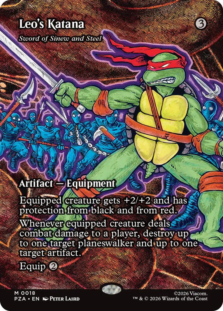 Magic | Leo's Katana - Sword of Sinew and Steel (Borderless) [Teenage Mutant Ninja Turtles Eternal-Legal] | The Nerd Merchant