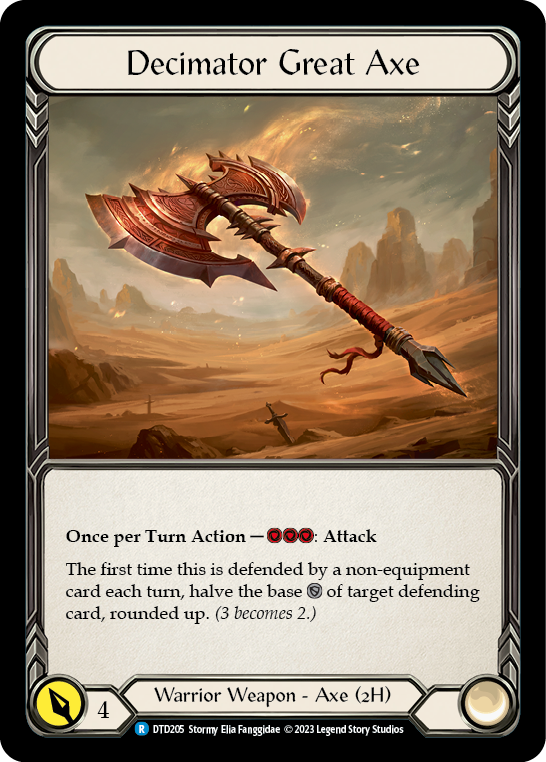 Flesh and Blood TCG | Decimator Great Axe [DTD205] (Dusk Till Dawn)  Cold Foil | The Nerd Merchant