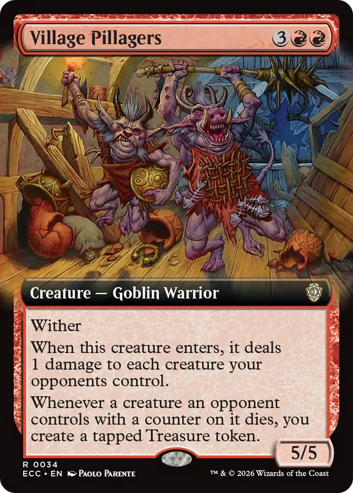 Magic | Village Pillagers (Extended Art) [Lorwyn Eclipsed Commander] | The Nerd Merchant