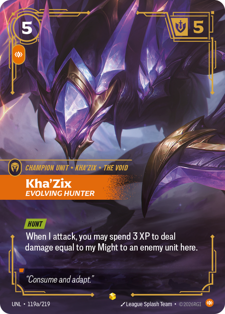 Kha'Zix - Evolving Hunter (Alternate Art) (Foil) - Unleashed (119a/219)