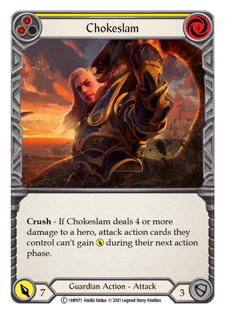 Flesh and Blood TCG | Chokeslam (Yellow) [1HP071] (History Pack 1) | The Nerd Merchant