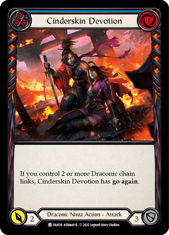 Flesh and Blood TCG | Cinderskin Devotion (Blue) [FAI026] (Uprising Fai Blitz Deck) | The Nerd Merchant