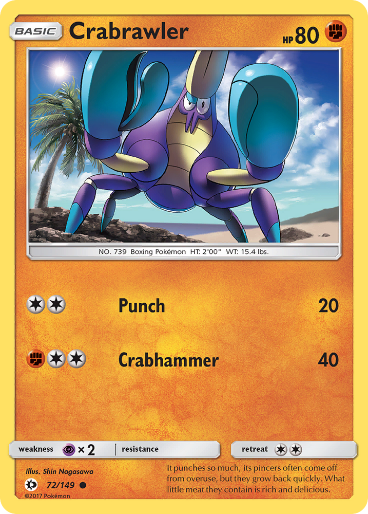 Pokemon | Crabrawler (72/149) [Sun & Moon: Base Set] | The Nerd Merchant