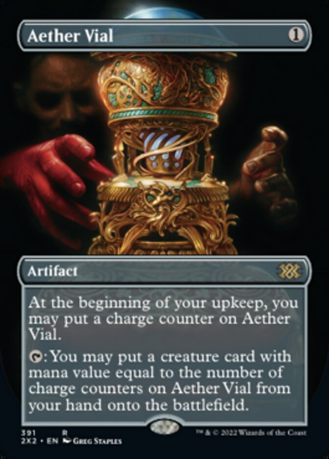 Magic | Aether Vial (Borderless Alternate Art) [Double Masters 2022] | The Nerd Merchant