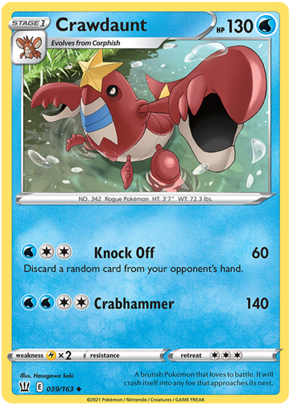 Pokemon | Crawdaunt (039/163) [Sword & Shield: Battle Styles] | The Nerd Merchant
