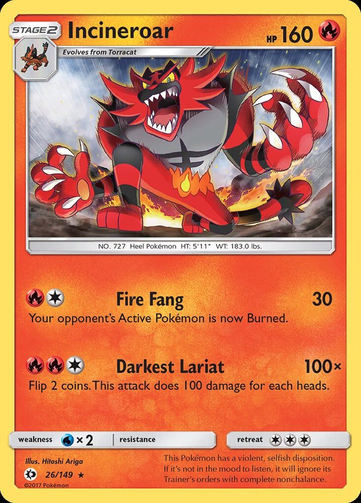 Pokemon | Incineroar (26/149) (Theme Deck Exclusive) [Sun & Moon: Base Set] | The Nerd Merchant
