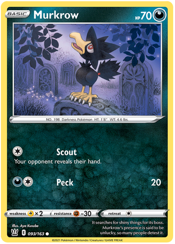 Pokemon | Murkrow (093/163) [Sword & Shield: Battle Styles] | The Nerd Merchant