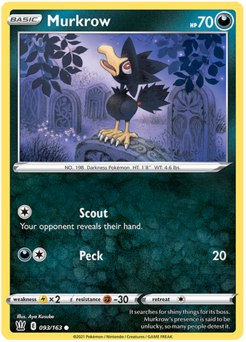 Pokemon | Murkrow (093/163) [Sword & Shield: Battle Styles] | The Nerd Merchant