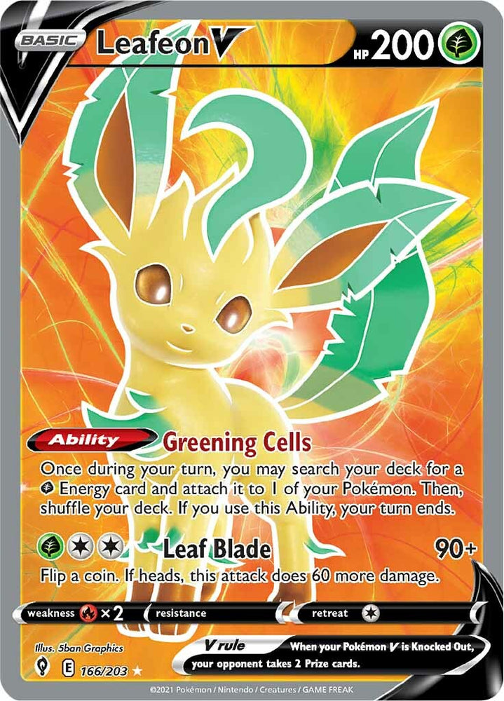 Pokemon | Leafeon V (166/203) [Sword & Shield: Evolving Skies] | The Nerd Merchant