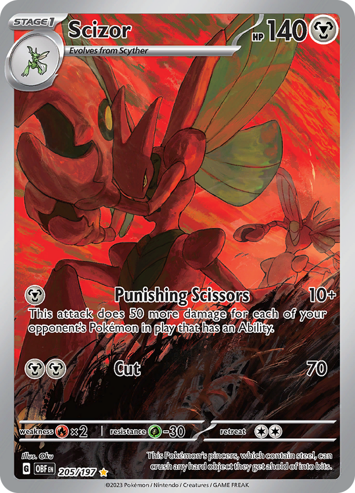 Pokemon | Scizor (205/197) [Scarlet & Violet: Obsidian Flames] | The Nerd Merchant