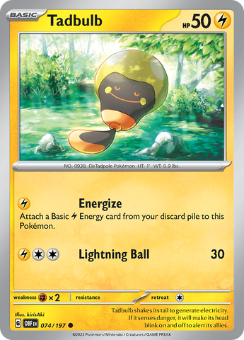 Pokemon | Tadbulb (074/197) [Scarlet & Violet: Obsidian Flames] | The Nerd Merchant