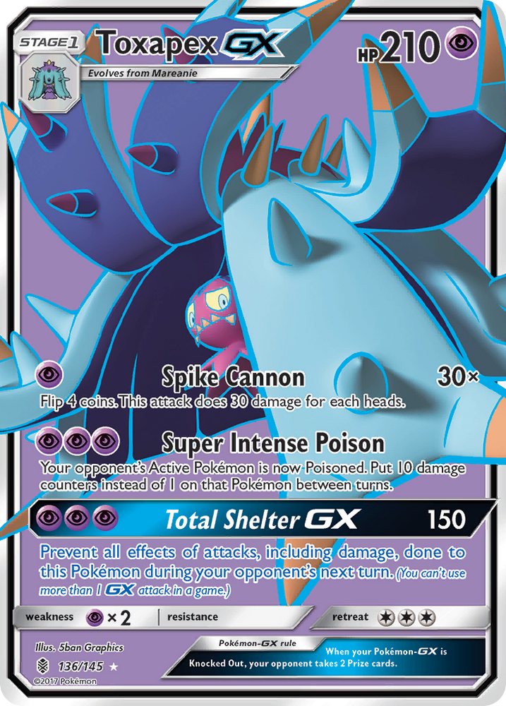Pokemon | Toxapex GX (136/145) [Sun & Moon: Guardians Rising] | The Nerd Merchant