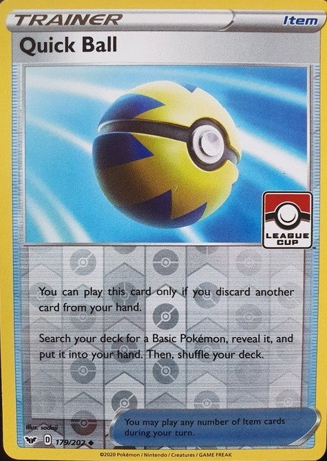 Pokemon | Quick Ball (179/202) (League Promo) [Sword & Shield: Base Set] | The Nerd Merchant