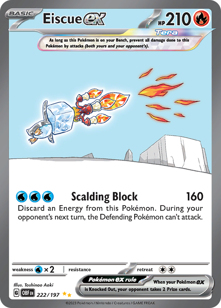 Pokemon | Eiscue ex (222/197) [Scarlet & Violet: Obsidian Flames] | The Nerd Merchant