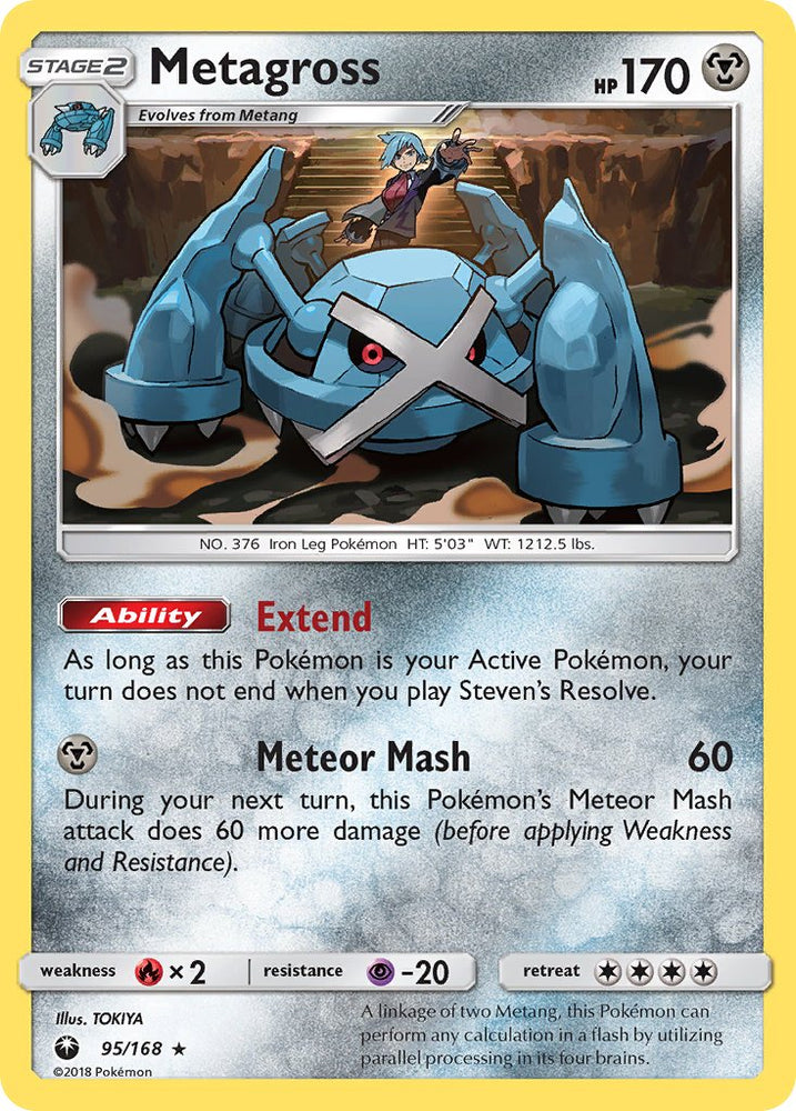 Pokemon | Metagross (95/168) (Prerelease Kit Exclusive) (Theme Deck Exclusive) [Sun & Moon: Celestial Storm] | The Nerd Merchant