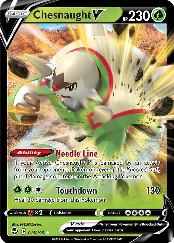 Pokemon | Chesnaught V (015/195) [Sword & Shield: Silver Tempest] | The Nerd Merchant