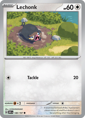 Pokemon | Lechonk (180/197) [Scarlet & Violet: Obsidian Flames] | The Nerd Merchant