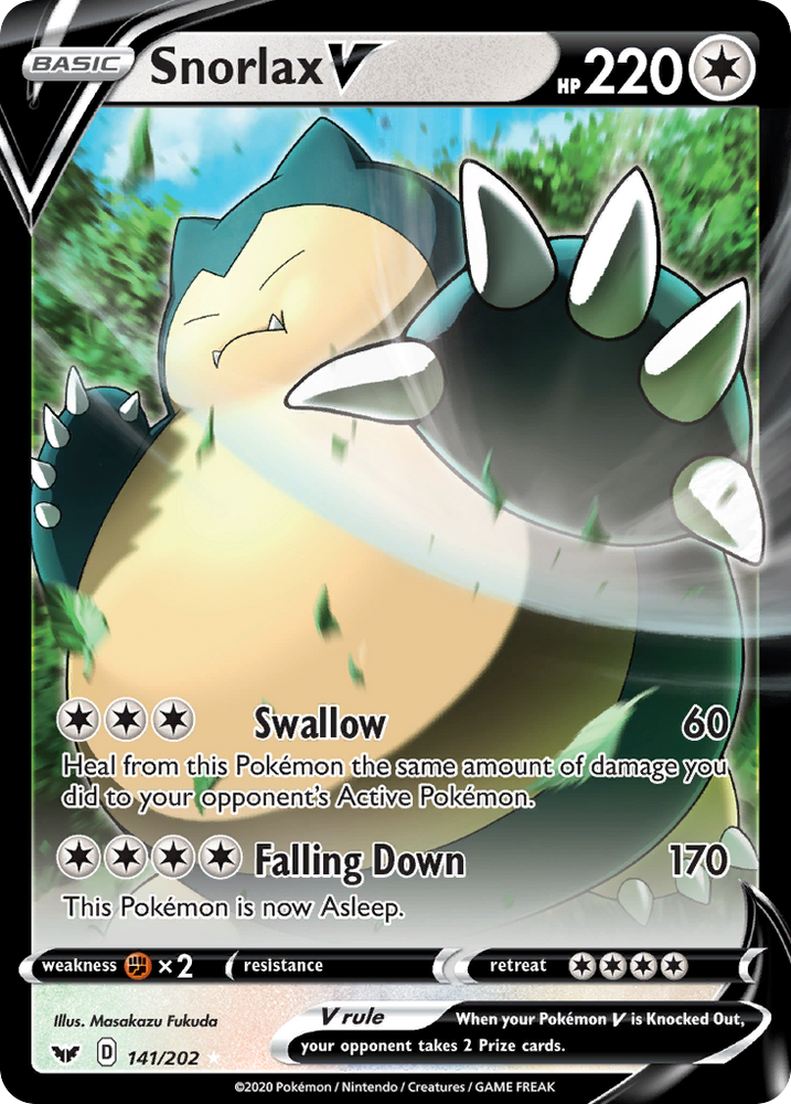 Pokemon | Snorlax V (141/202) (Oversized) [Sword & Shield: Base Set] | The Nerd Merchant