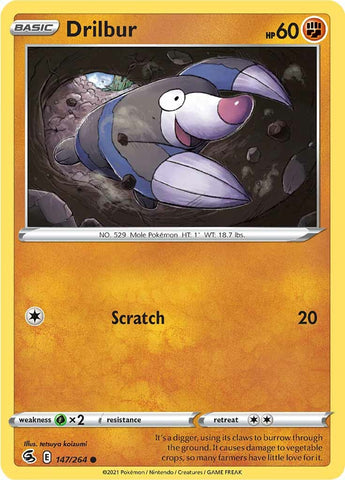 Pokemon | Drilbur (147/264) [Sword & Shield: Fusion Strike] | The Nerd Merchant
