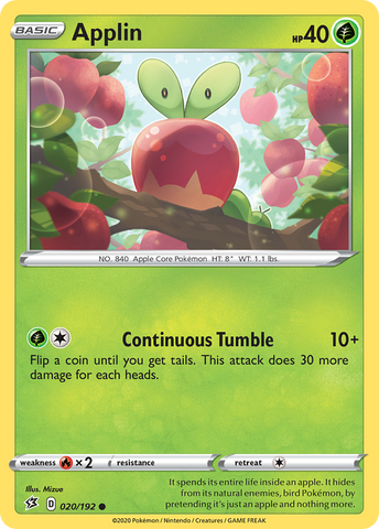 Pokemon | Applin (020/192) [Sword & Shield: Rebel Clash] | The Nerd Merchant