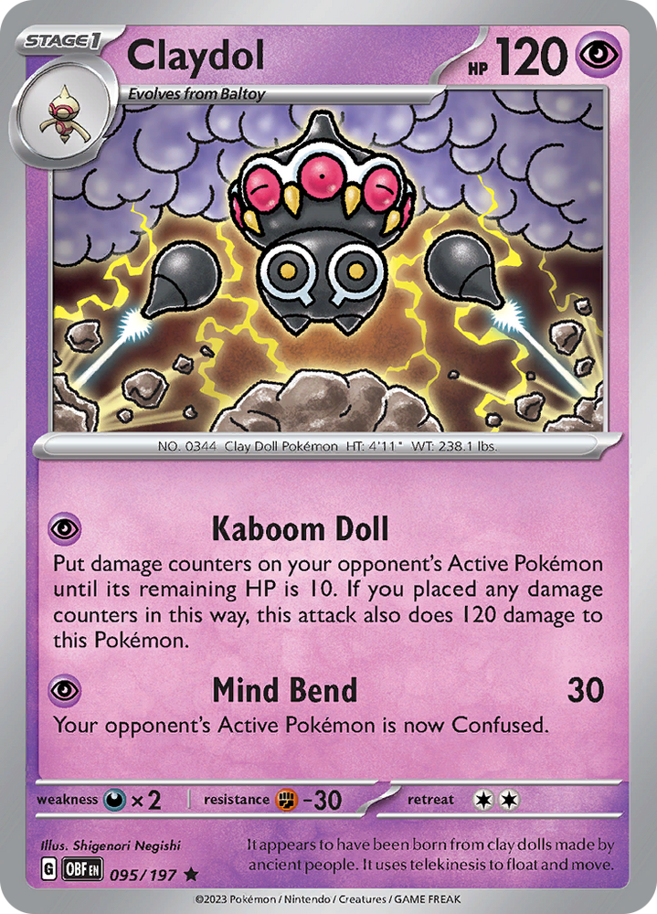 Pokemon | Claydol (095/197) [Scarlet & Violet: Obsidian Flames] | The Nerd Merchant