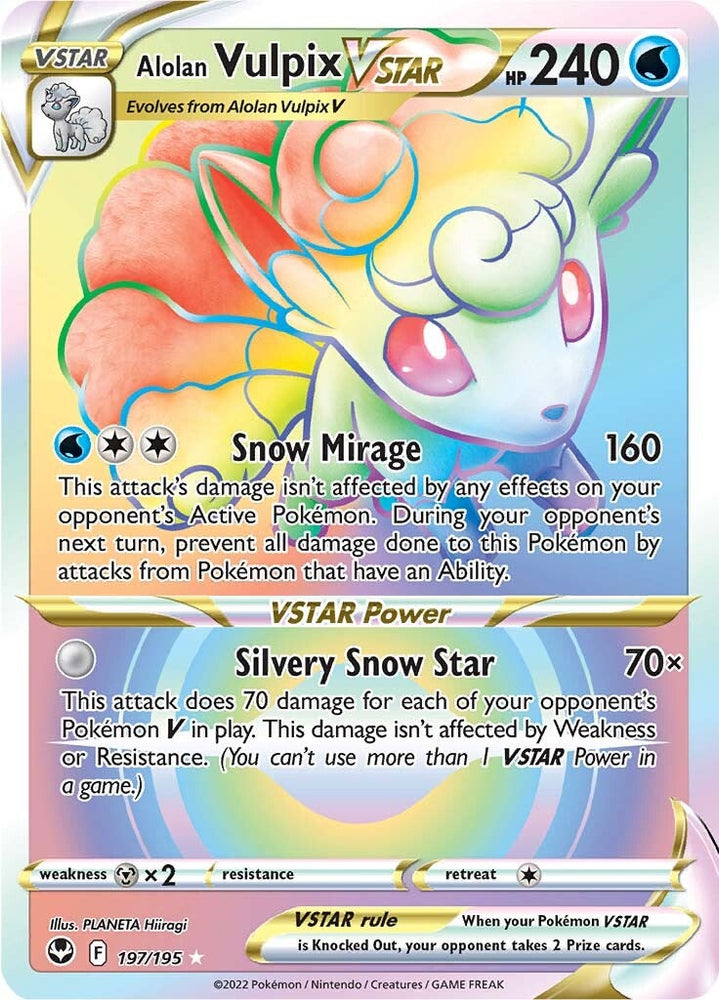 Pokemon | Alolan Vulpix VSTAR (197/195) [Sword & Shield: Silver Tempest] | The Nerd Merchant