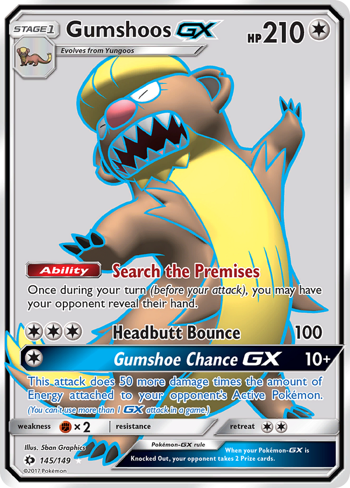 Pokemon | Gumshoos GX (145/149) [Sun & Moon: Base Set] | The Nerd Merchant