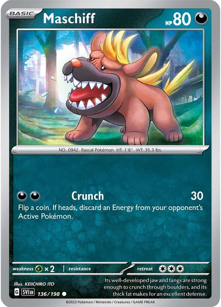 Pokemon | Maschiff (136/198) [Scarlet & Violet: Base Set] | The Nerd Merchant