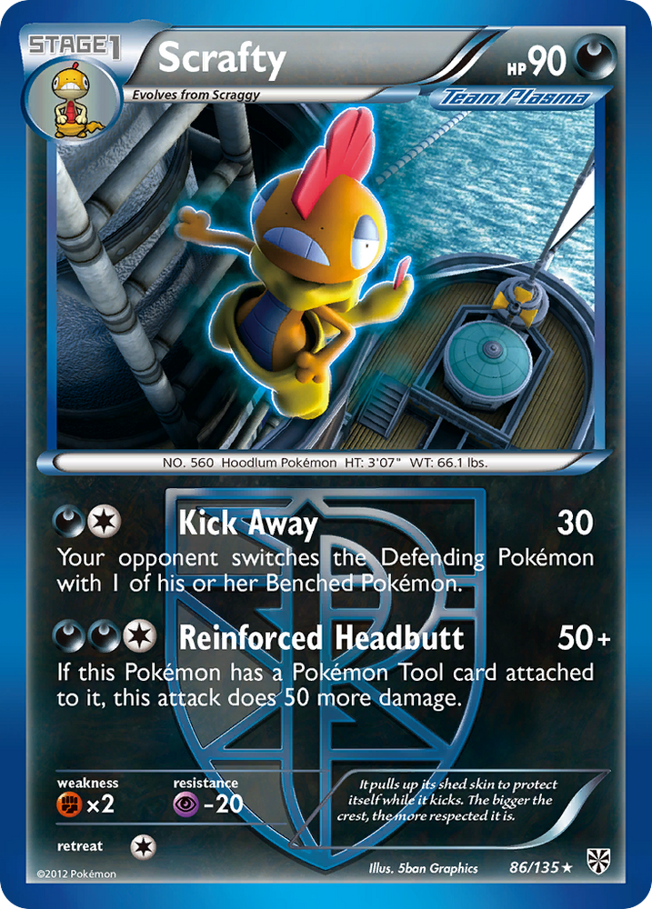 Pokemon | Scrafty (86/135) [Black & White: Plasma Storm] | The Nerd Merchant