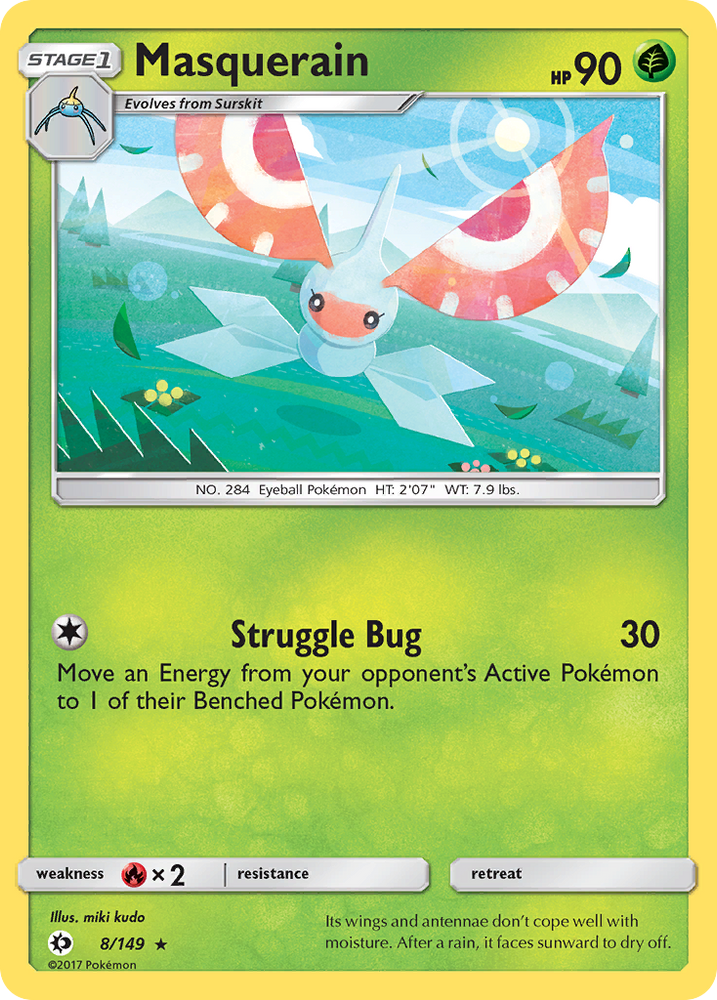 Pokemon | Masquerain (8/149) [Sun & Moon: Base Set] | The Nerd Merchant
