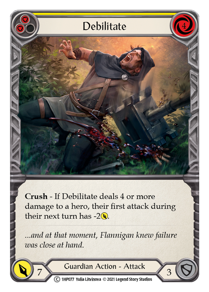 Flesh and Blood TCG | Debilitate (Yellow) [1HP077] (History Pack 1) | The Nerd Merchant