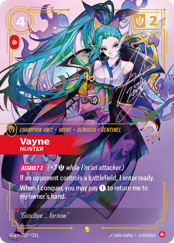 Vayne, Hunter (Signature Foil) - Spiritforged #223
