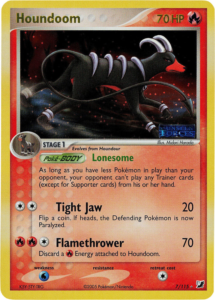 Pokemon | Houndoom (7/115) (Stamped) [EX: Unseen Forces] | The Nerd Merchant