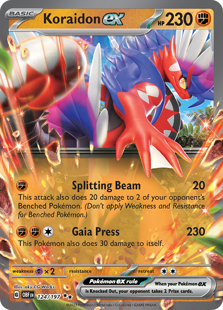 Pokemon | Koraidon ex (124/197) [Scarlet & Violet: Obsidian Flames] | The Nerd Merchant