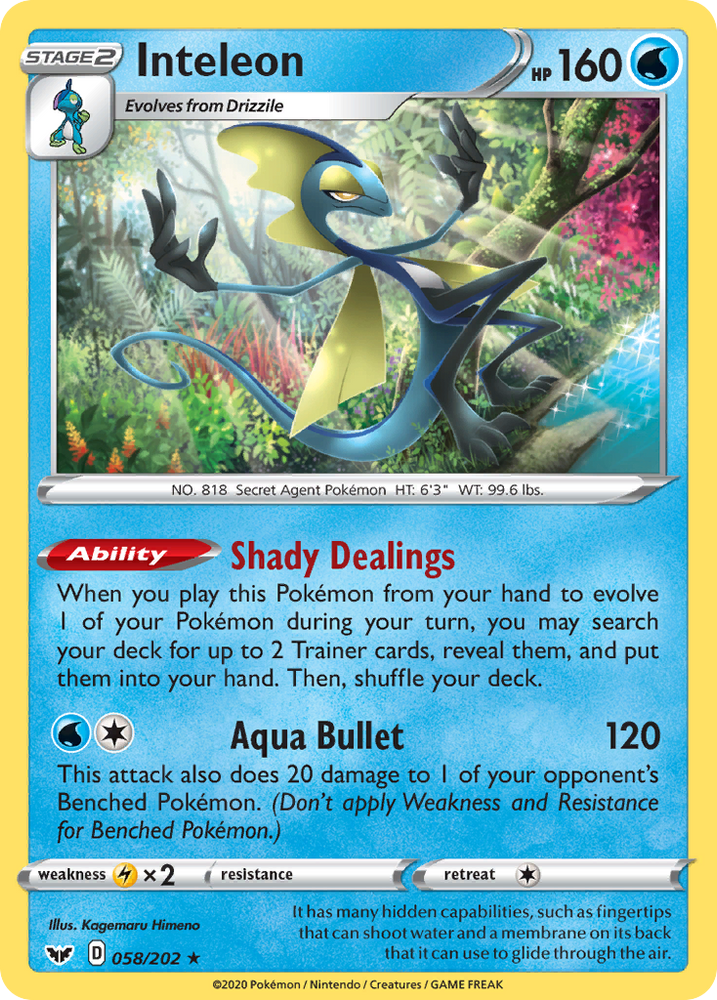 Pokemon | Inteleon (058/202) [Sword & Shield: Base Set] | The Nerd Merchant