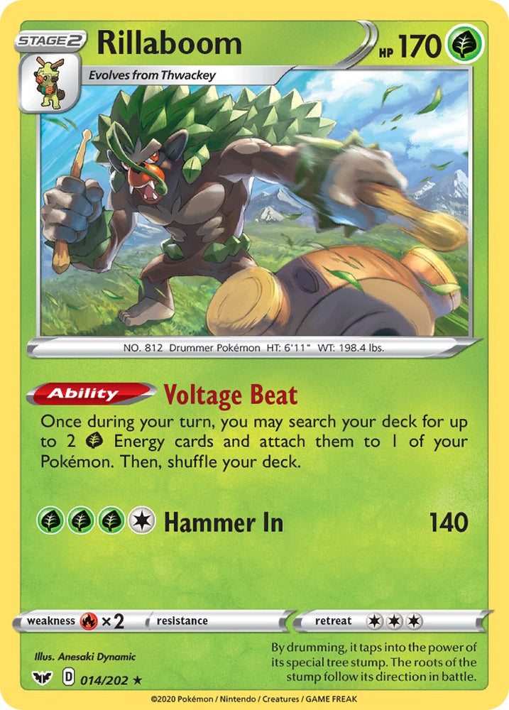 Pokemon | Rillaboom (014/202) (Theme Deck Exclusive) [Sword & Shield: Base Set] | The Nerd Merchant
